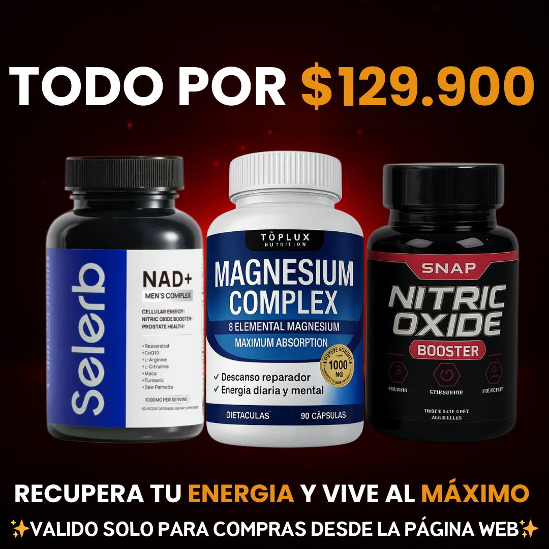 COMBO MACHO ALFA🔥SELERB NAD MEN +NITRIC OXIDE+ MAGNESIO COMPLEX💊