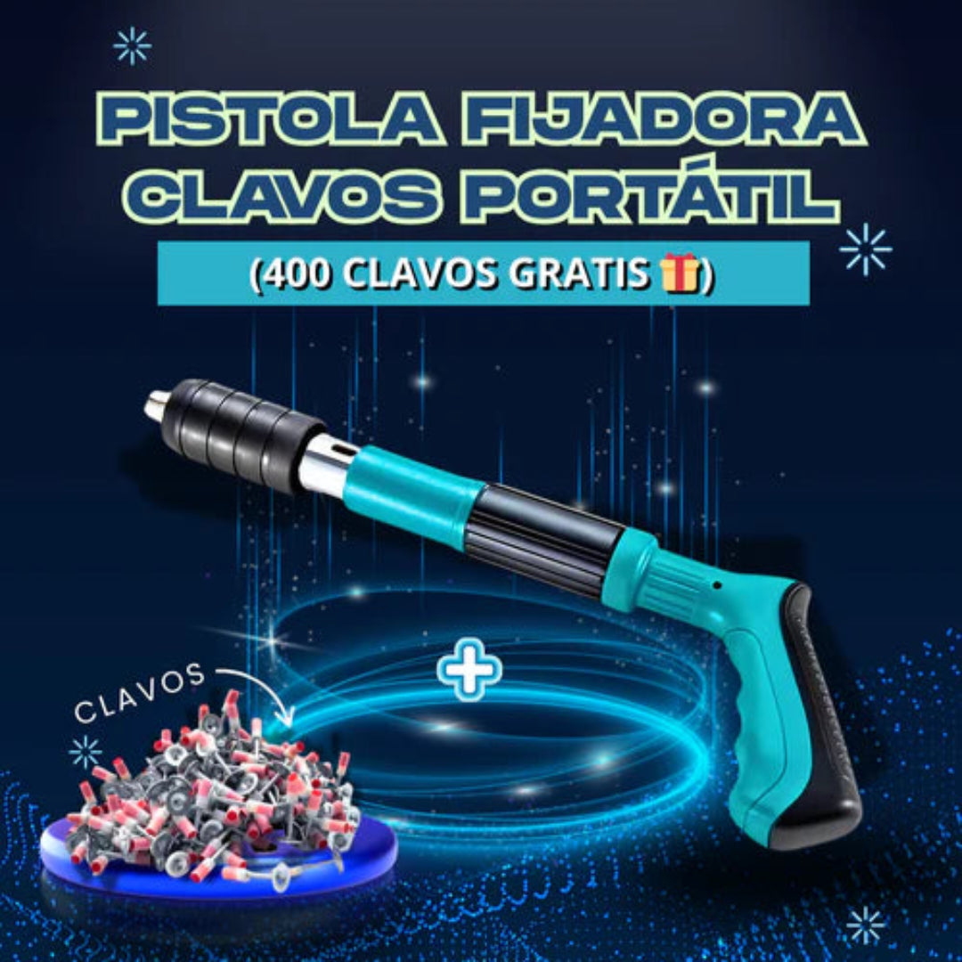 Pistola Fijadora Clavos Portátil [ÚLTIMAS UNIDADES 🚨] + 400 Clavos Gratis Hoy🎁